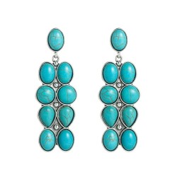 earrings occidental style ethnic style retro exaggerating ear stud woman turqu..