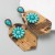 ethnic style exaggerating Alloy embed turquoise earrings personality leopard leather exaggerating Earring