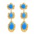 retro multilayer Alloy gold high earrings lady temperament medium wind embed resin banquet earrings Earring