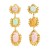 retro multilayer Alloy gold high earrings lady temperament medium wind embed resin banquet earrings Earring