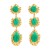 retro multilayer Alloy gold high earrings lady temperament medium wind embed resin banquet earrings Earring