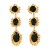 retro multilayer Alloy gold high earrings lady temperament medium wind embed resin banquet earrings Earring
