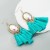 earrings exaggerating trend big Round glass diamond handmade tassel temperament earrings