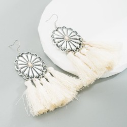  Bohemia fashion tassel earrings woman creative Alloy embed turquoise exaggera..