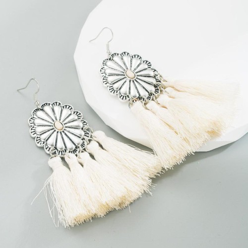  Bohemia fashion tassel earrings woman creative Alloy embed turquoise exaggerating