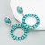 occidental style fashion retro palace wind earrings high retro embed turquoise Earring