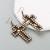 ethnic style exaggerating Alloy embed turquoise earrings woman personality leopard leather exaggerating earrings