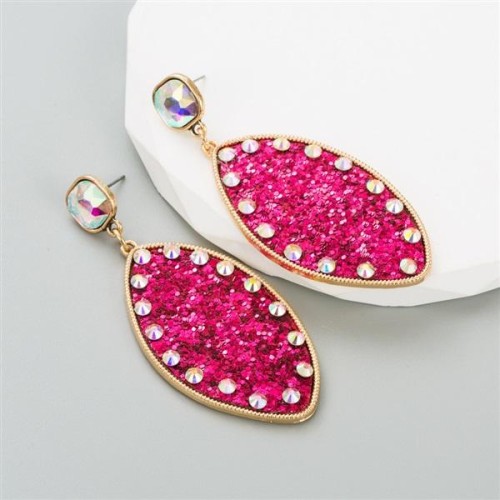  occidental style creative Alloy embed glass diamond sequin Earring trend Street Snap earrings