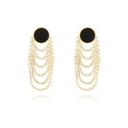 occidental style personality exaggerating black Round long style fully-jewelle..