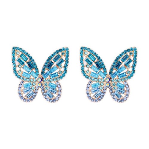 occidental style creative personality insect butterfly color fully-jewelled temperament occidental style earring