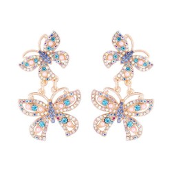 occidental style creative personality insect butterfly pendant color diamond t..