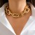 occidental style  brief personality Metal chain necklace chain woman  exaggerating frosting pu