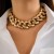 occidental style  brief personality Metal chain necklace chain woman  exaggerating frosting pu