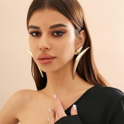 occidental style exaggerating geometry triangle tube ear stud woman personalit..