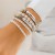 occidental style punk wind imitate Pearl beads bracelet set exaggerating personality Metal tube bangle