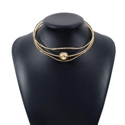 occidental style geometry opening hollow pellet necklace  fashion brief punk f..