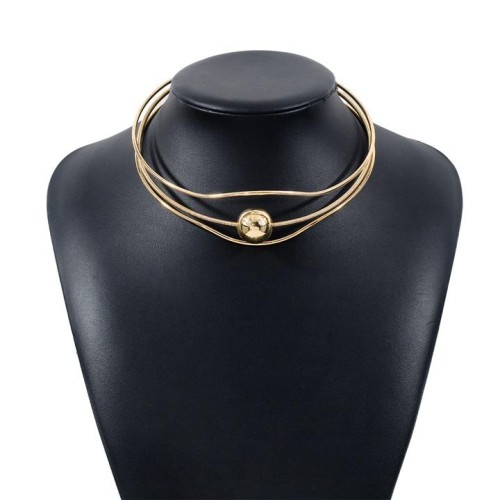occidental style geometry opening hollow pellet necklace  fashion brief punk fashion Collar