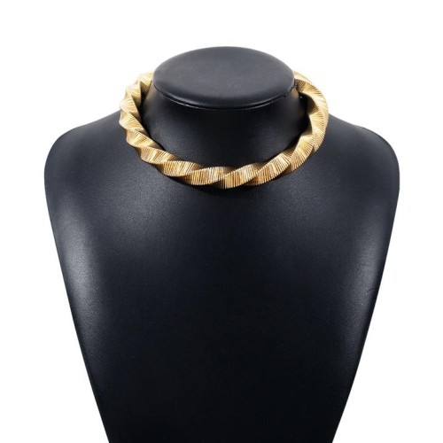 occidental style exaggerating temperament geometry twisted necklace  fashion high wave clavicle chain