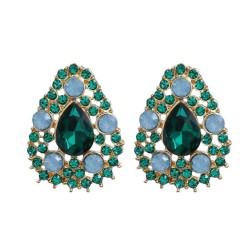 trend colorful diamond earrings drop fully-jewelled ear stud woman occidental ..