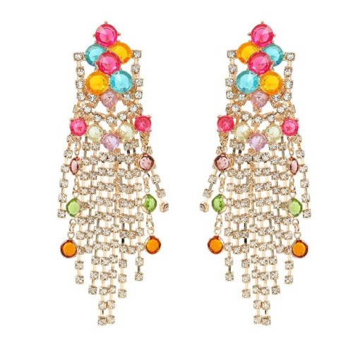  Alloy tassel earrings occidental style exaggerating Earring woman Bohemian styleearrings