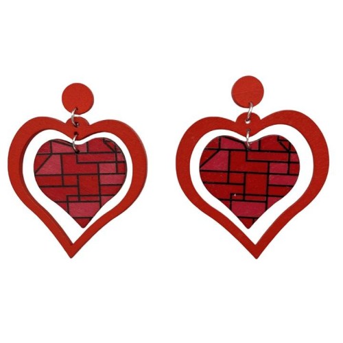 Earrings retro heart-shaped earrings exaggerating earringjewelry occidental style