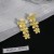 silver wind long style splice three-dimensional flowers earrings  occidental style Metal wind exaggerati
