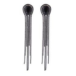 occidental style exaggerating long style claw chain silver earrings super drop..