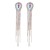occidental style exaggerating long style claw chain silver earrings super drop glass diamond ear stud fashion t