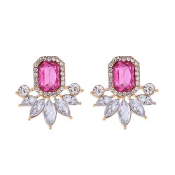 occidental style fashion retro palace wind Alloy diamond earrings woman all-Pu..