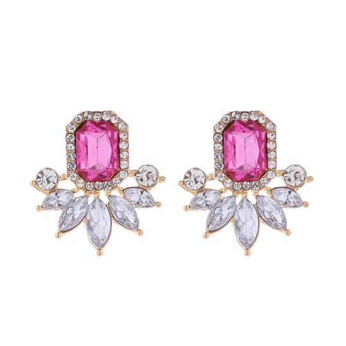 occidental style fashion retro palace wind Alloy diamond earrings woman all-Purpose high