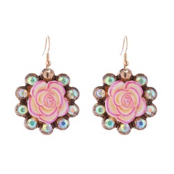  trend Street Snap earrings Alloy diamond resin flowers retro exaggerating Ear..