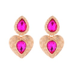 trend retro Metal Irregular earrings multilayer love medium wind gold fashion ..