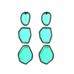 fashion trend Alloy transparent resin earrings woman long style multilayer Irr..
