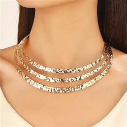 occidental style retro exaggerating Alloy Collar brief necklace hollow chain p..