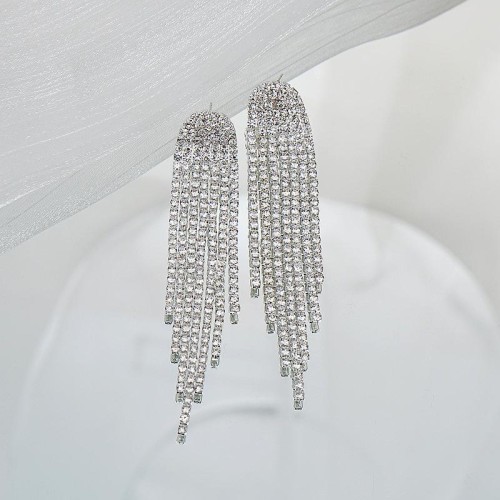 occidental style long style tassel Rhinestone exaggerating earrings  temperament earring personality w