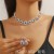   occidental style necklace earrings set  claw chain Rhinestone exaggerating atmospheric bri