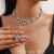   occidental style necklace earrings set  claw chain Rhinestone exaggerating atmospheric bri