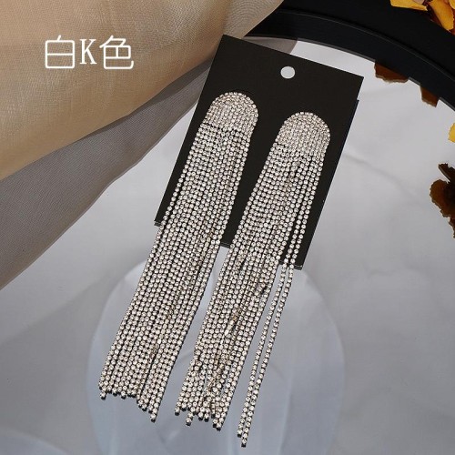 occidental style exaggerating super long tassel fully-jewelled earrings earring woman  fashion high 