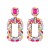 occidental style fashion geometry series Alloy diamond Rhinestone medium square earrings woman trend head tempe