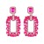 occidental style fashion geometry series Alloy diamond Rhinestone medium square earrings woman trend head tempe