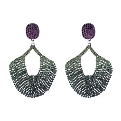 occidental style Rhinestone earrings exaggerating geometry fully-jewelled Earr..