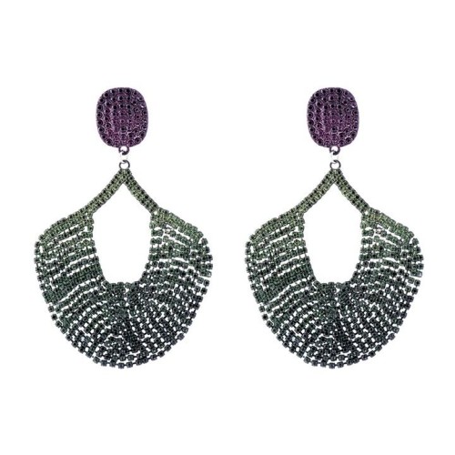 occidental style Rhinestone earrings exaggerating geometry fully-jewelled Earring woman banquet