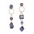 occidental style long style tassel earring temperament wind asymmetry samll glass earrings