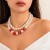 occidental stylegreen elements necklace  personality color beads imitate Pearlloveneck