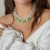 occidental stylegreen elements necklace  personality color beads imitate Pearlloveneck