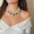 occidental stylegreen elements necklace  personality color beads imitate Pearlloveneck