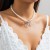 occidental styleow bow necklace sweetins wind imitate Pearl Metal Collar woman