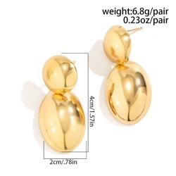 occidental style  fashion geometry Metalearrings  wind brief Oval drop ear stu..