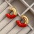 occidental style retro enamel circle buckle woman brief Metal personalityearrings