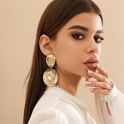 occidental style personality exaggerating Metal pendant ear stud woman high re..